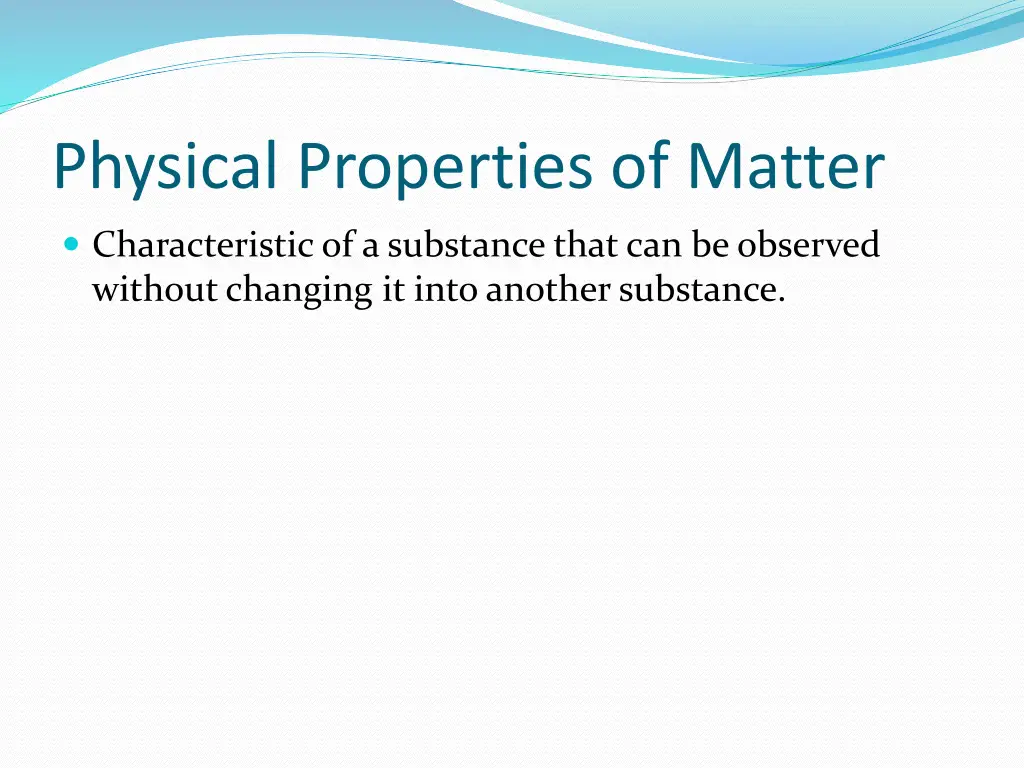 physical properties of matter