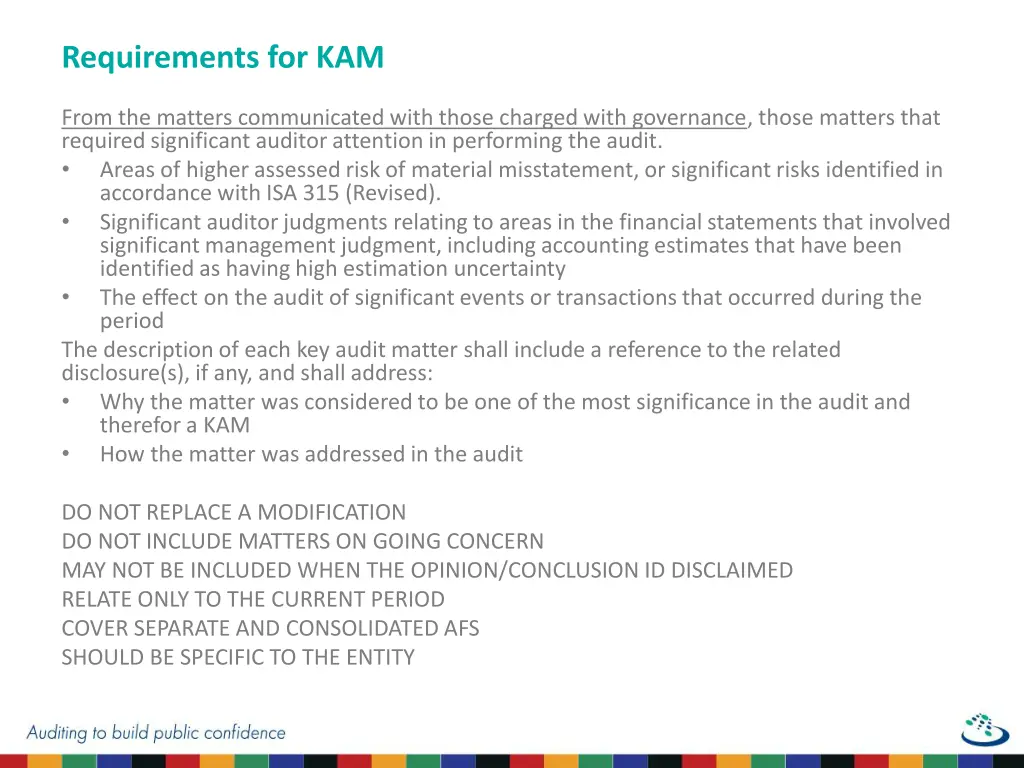 requirements for kam