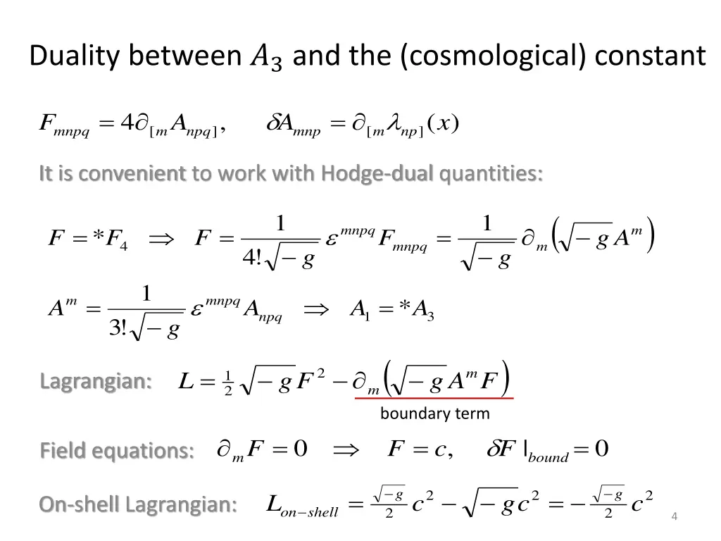 duality between 3 and the cosmological constant