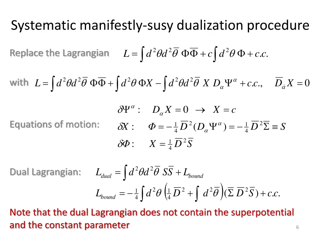 systematic manifestly susy dualization procedure