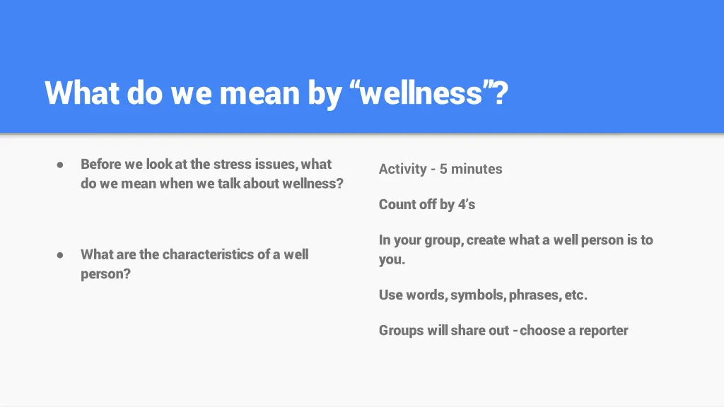 what do we mean by wellness