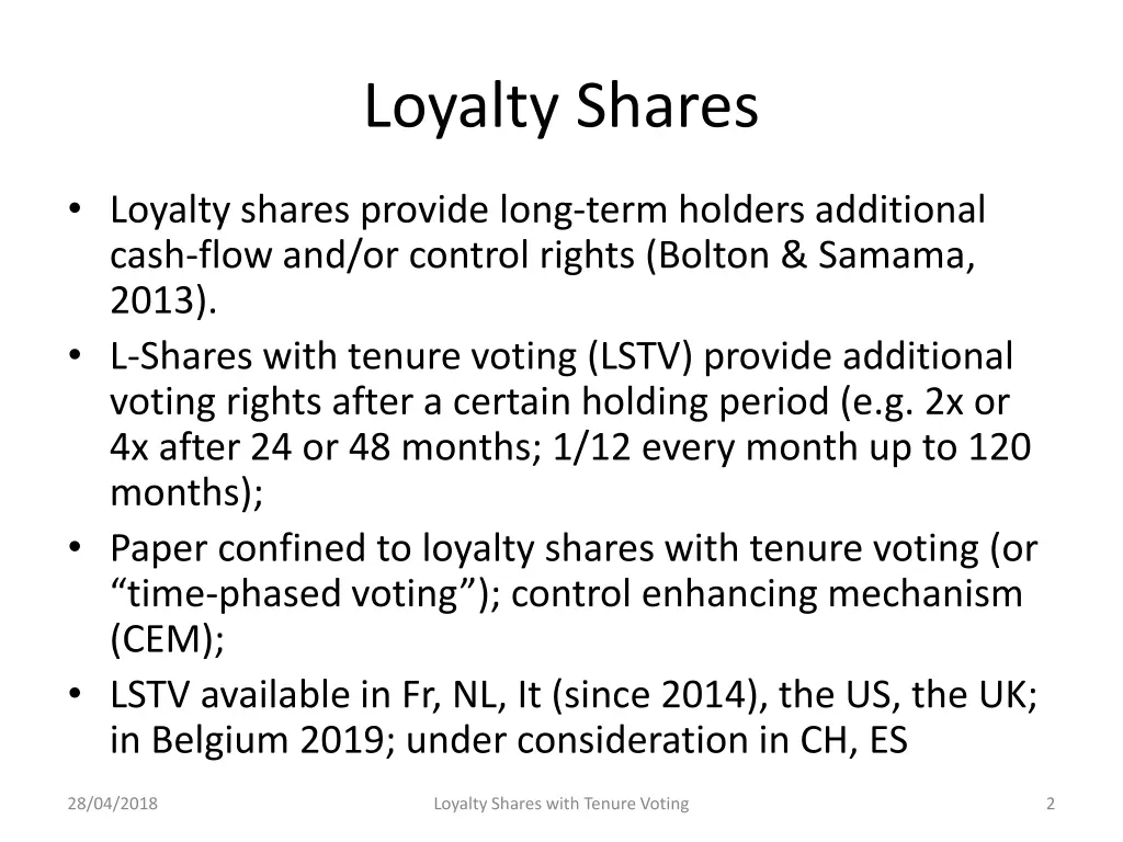 loyalty shares