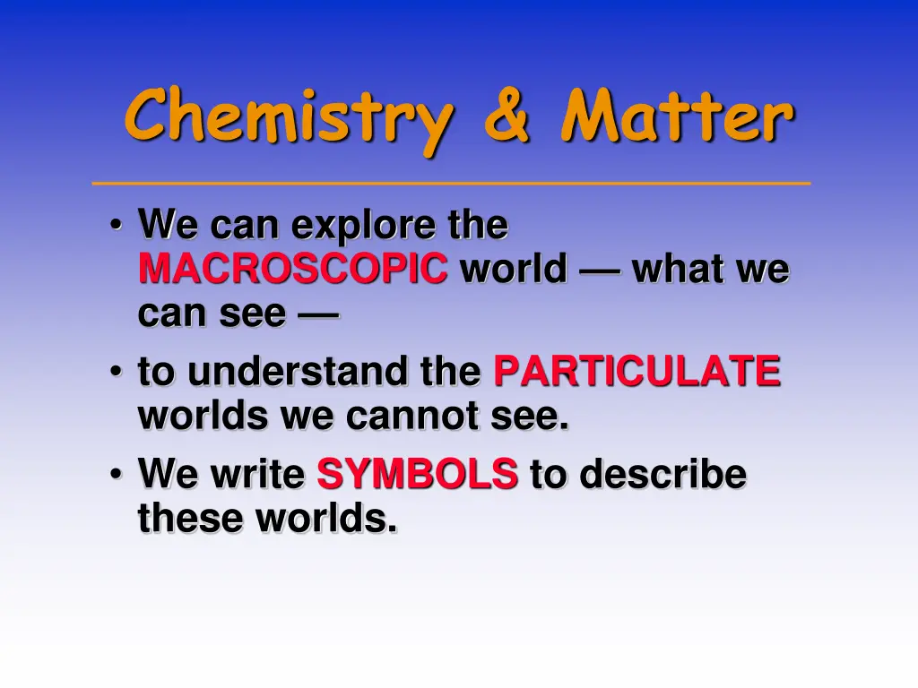 chemistry matter