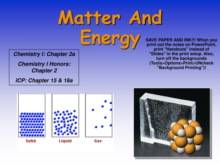 matter and energy chemistry i chapter 2a