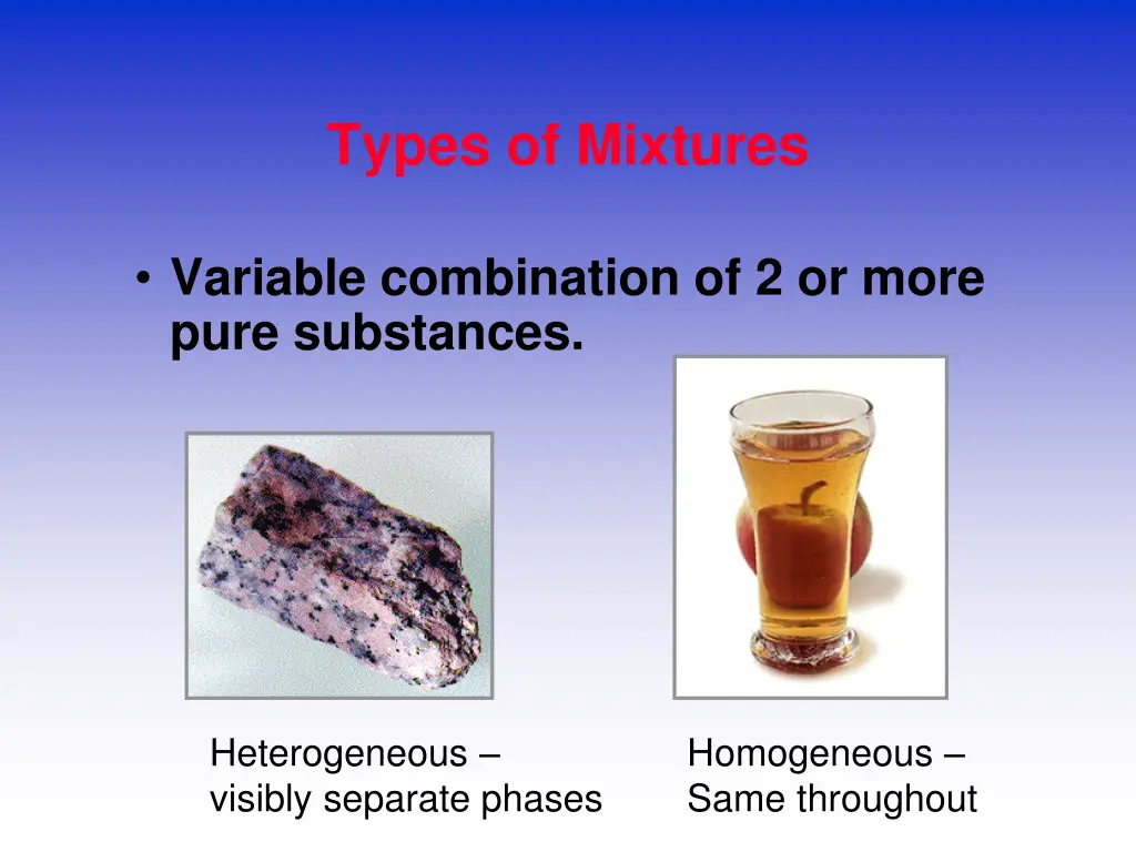 types of mixtures