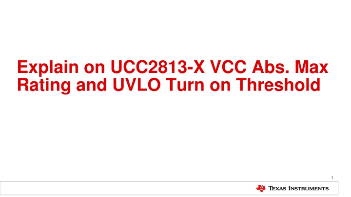 explain on ucc2813 x vcc abs max rating and uvlo