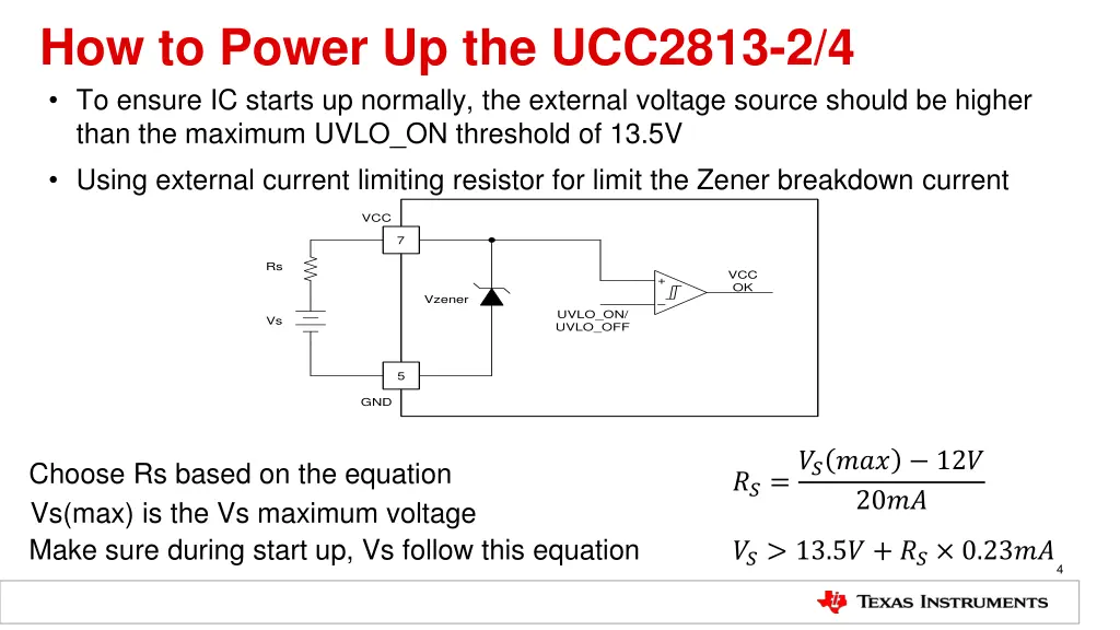 how to power up the ucc2813 2 4 to ensure