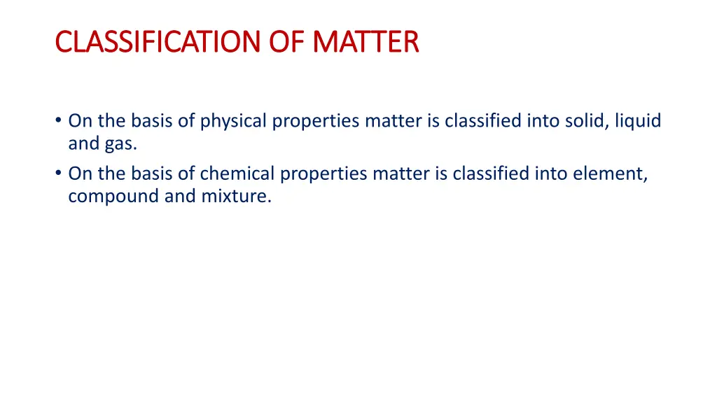 classification of matter classification of matter