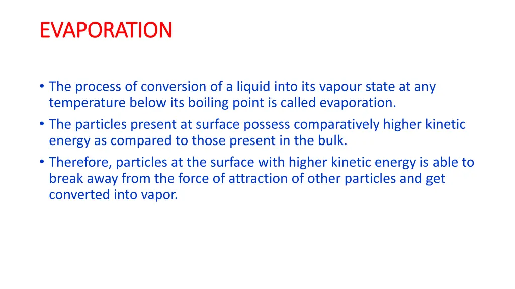 evaporation evaporation