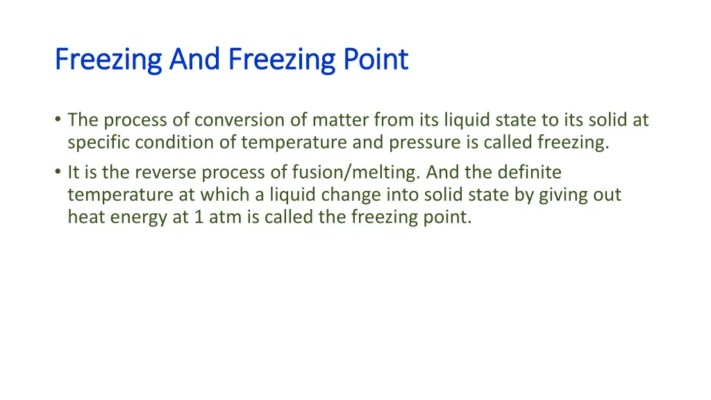 freezing and freezing point freezing and freezing