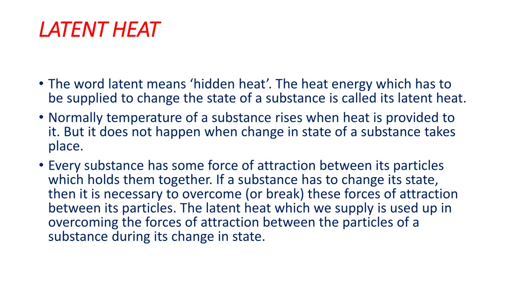 latent heat latent heat