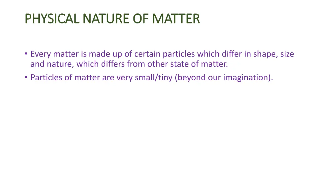 physical nature of matter physical nature