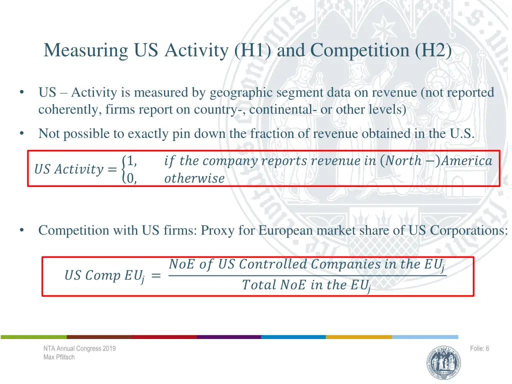 measuring us activity h1 and competition h2