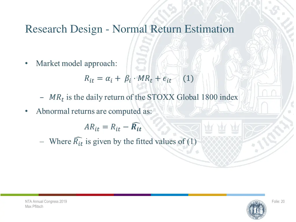 research design normal return estimation