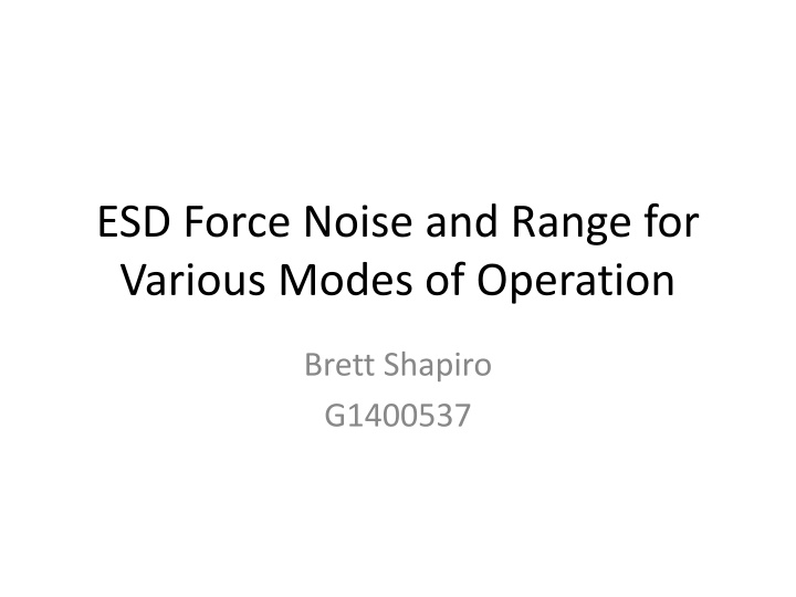 esd force noise and range for various modes