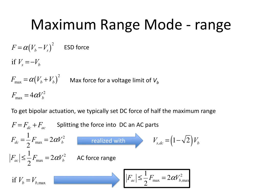 maximum range mode range