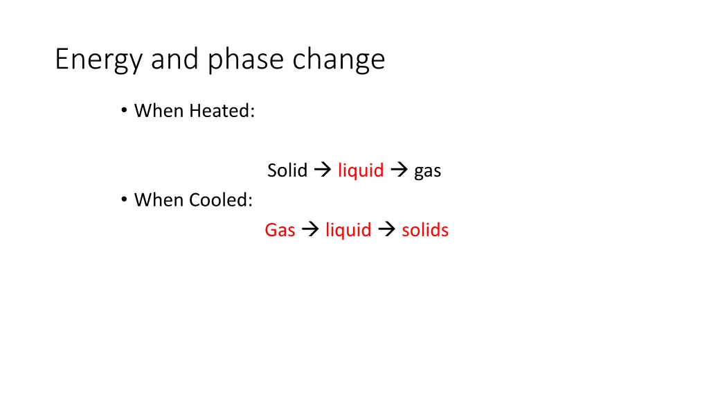 energy and phase change