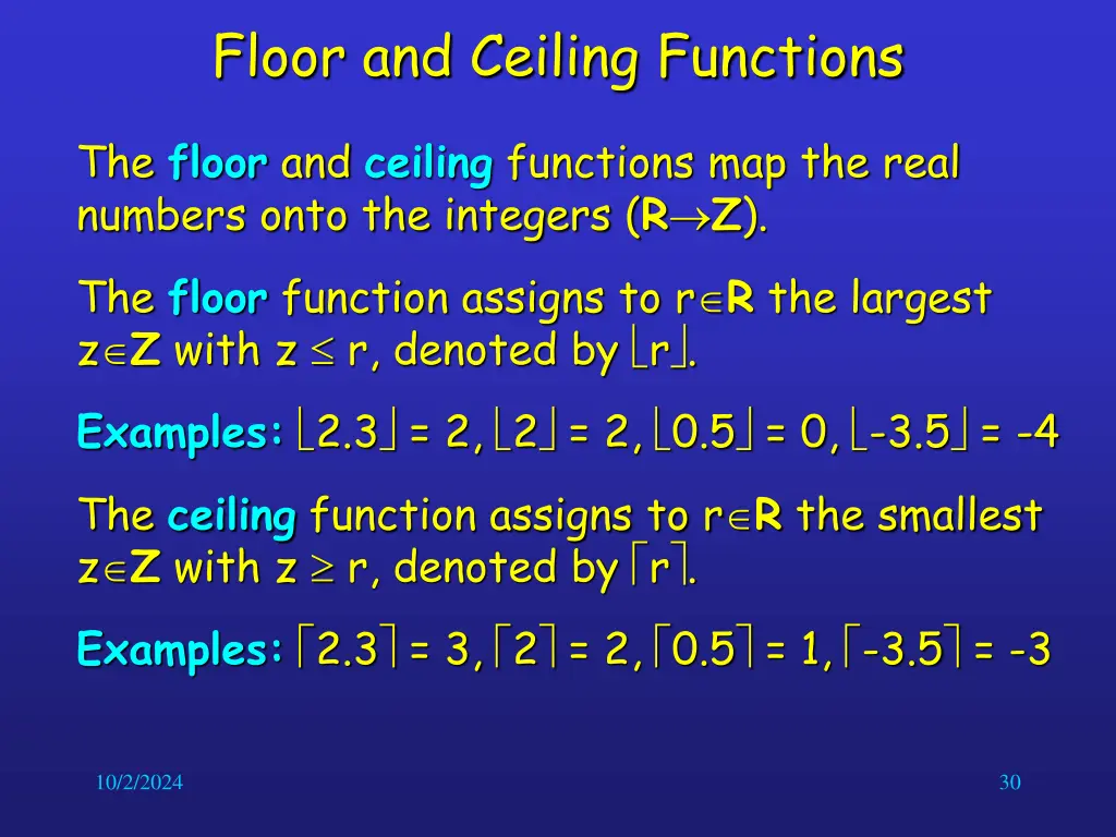 floor and ceiling functions