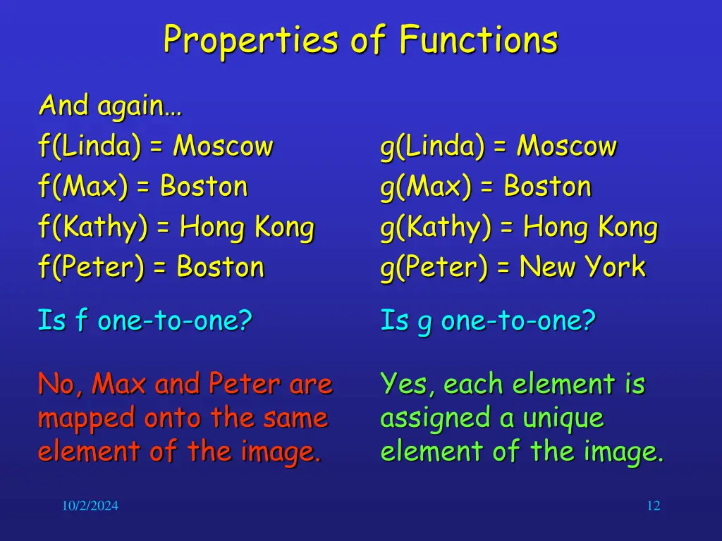 properties of functions 1