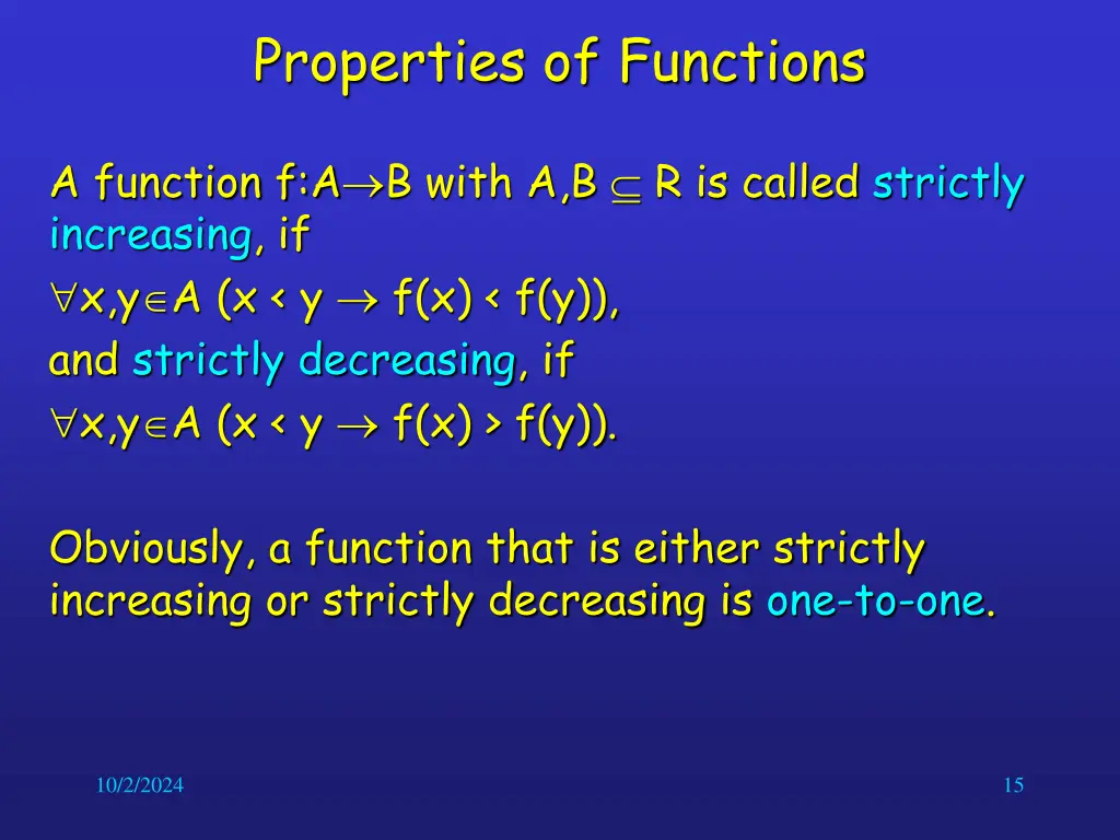 properties of functions 4