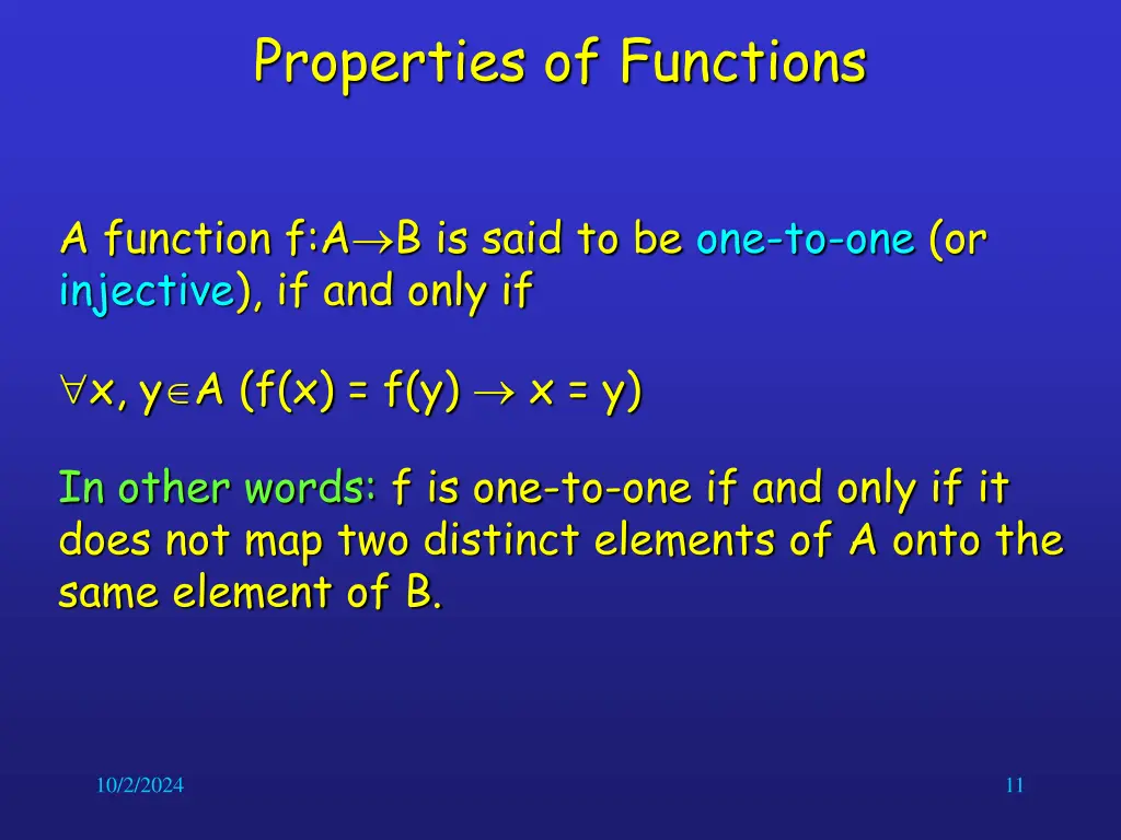 properties of functions