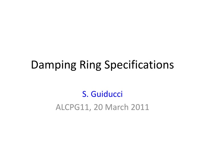 damping ring specifications