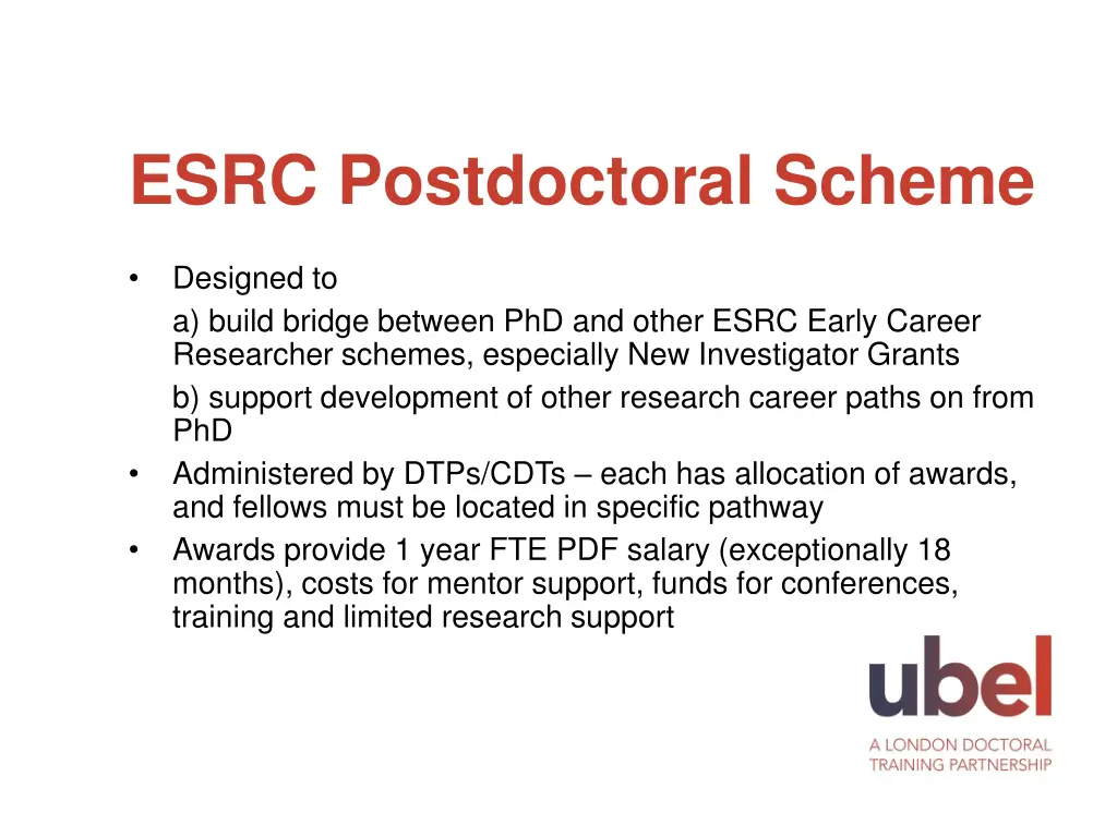 esrc postdoctoral scheme