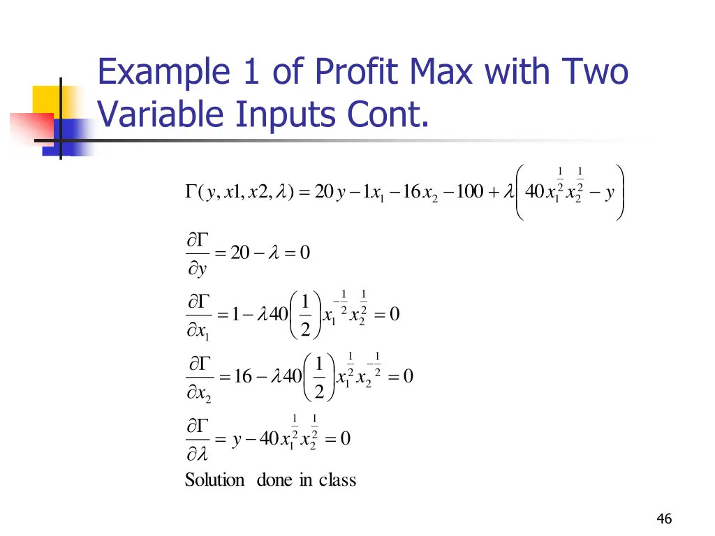 example 1 of profit max with two variable inputs 1