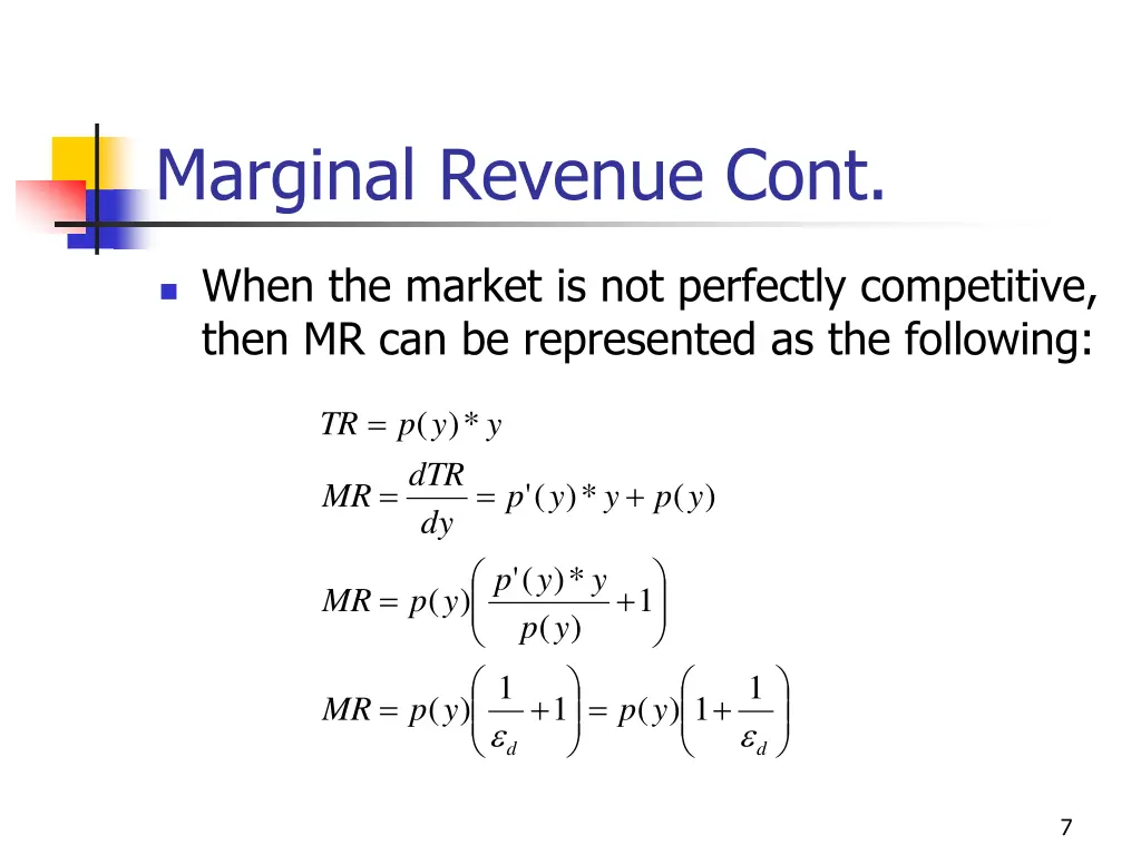 marginal revenue cont