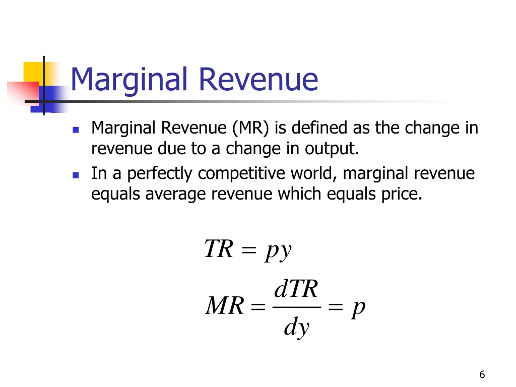 marginal revenue