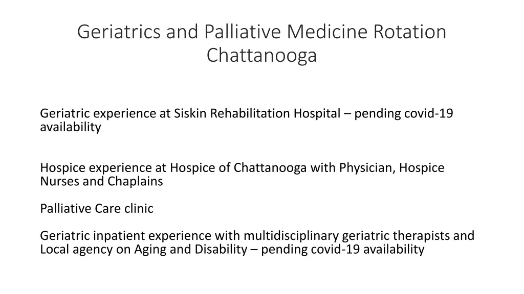 geriatrics and palliative medicine rotation 2