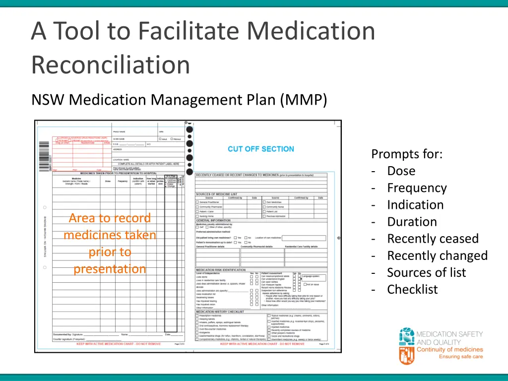 a tool to facilitate medication reconciliation