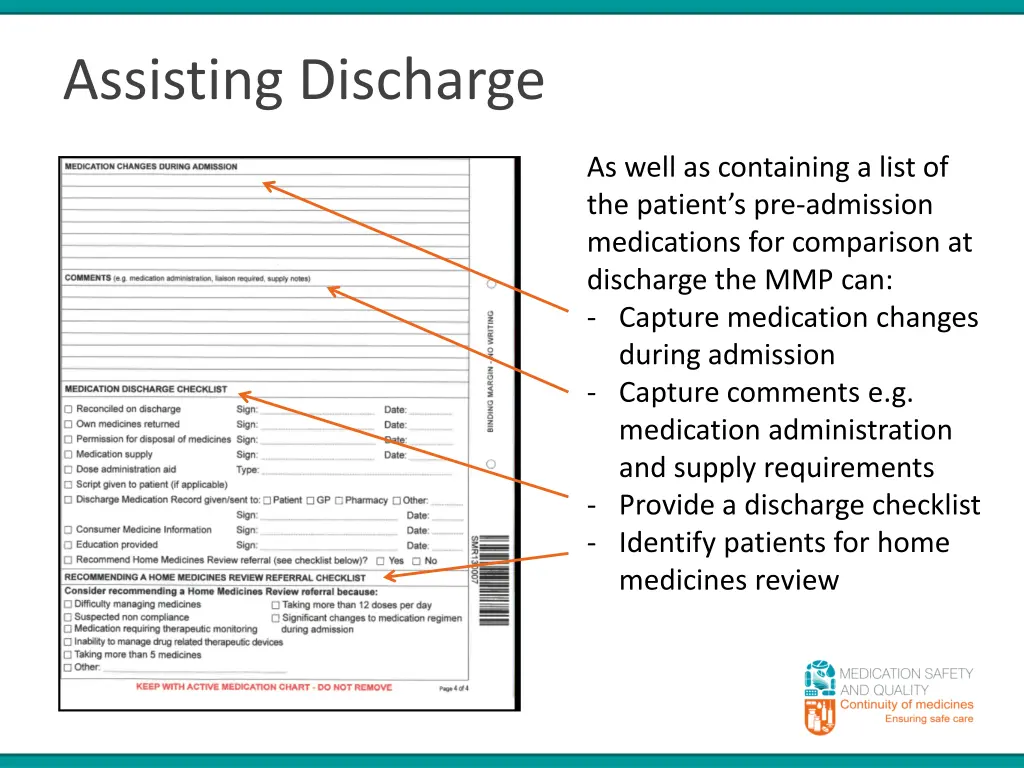 assisting discharge