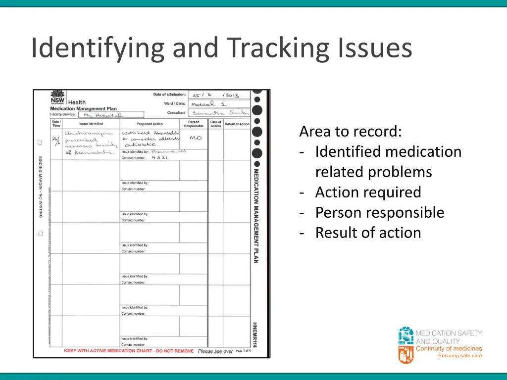 identifying and tracking issues