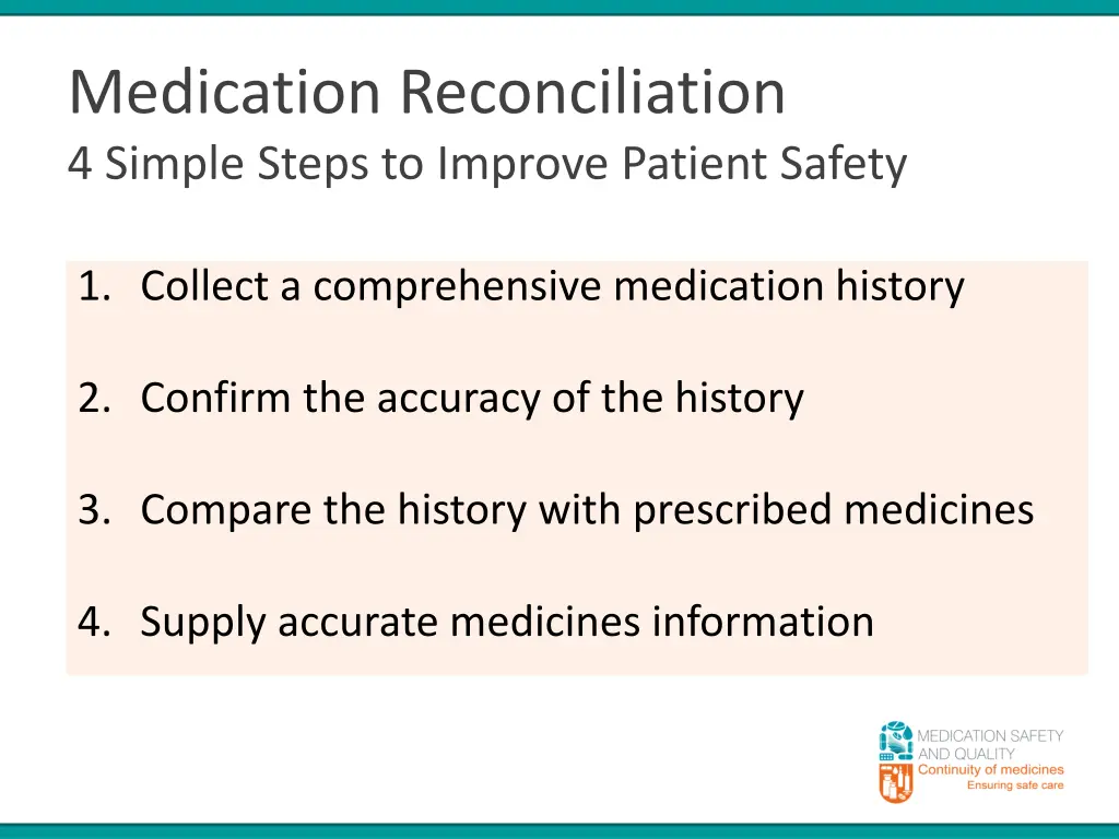 medication reconciliation 4 simple steps