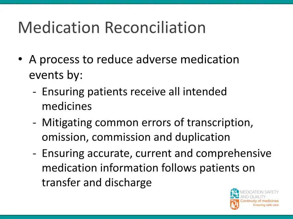 medication reconciliation