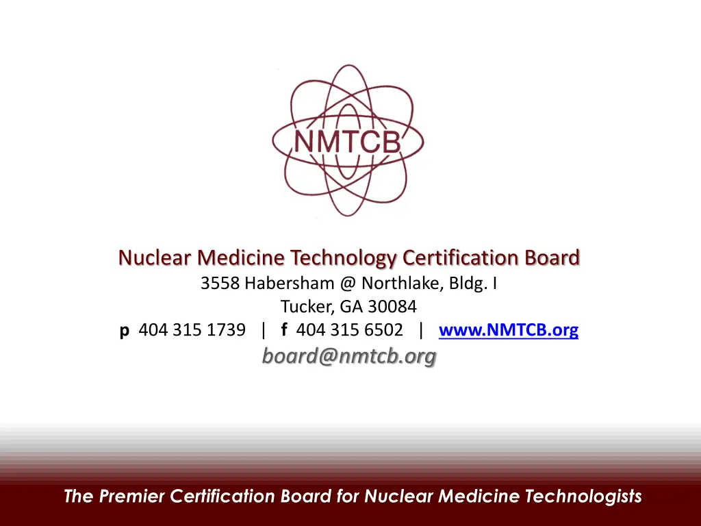 nuclear medicine technology certification board