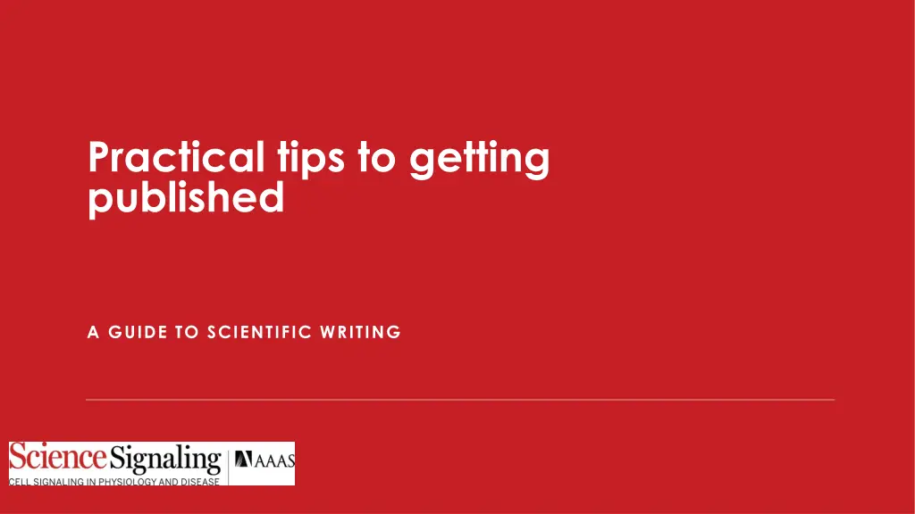 practical tips to getting published