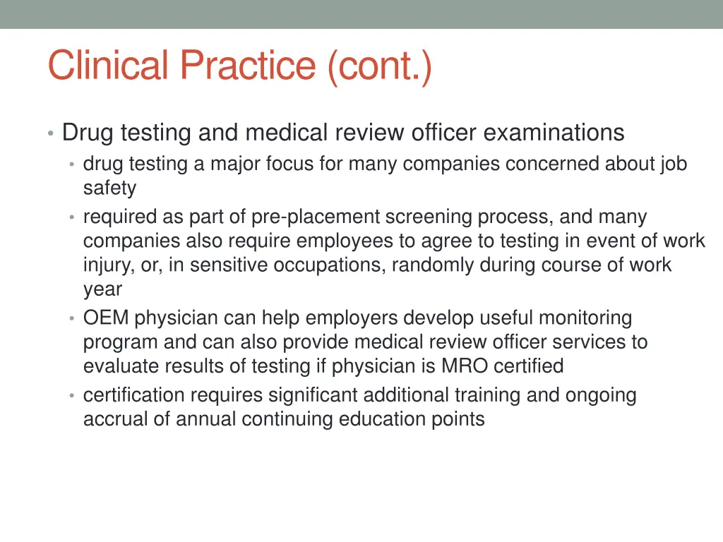 clinical practice cont 1