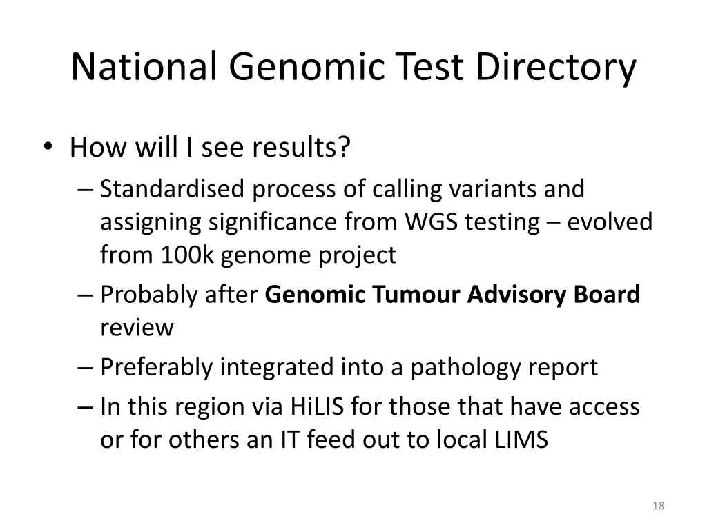 national genomic test directory 2