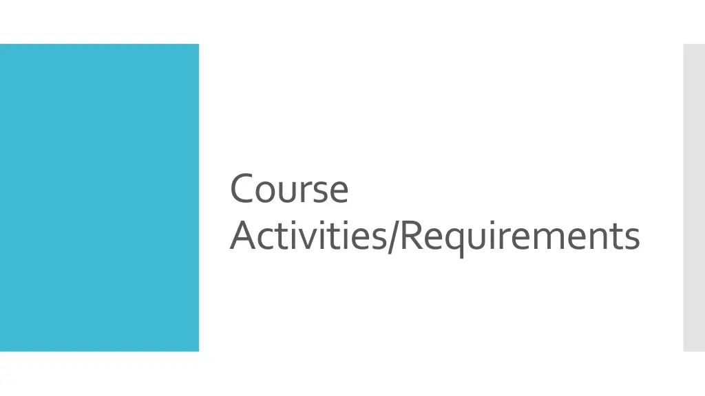 course activities requirements