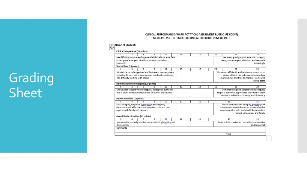 grading sheet 2