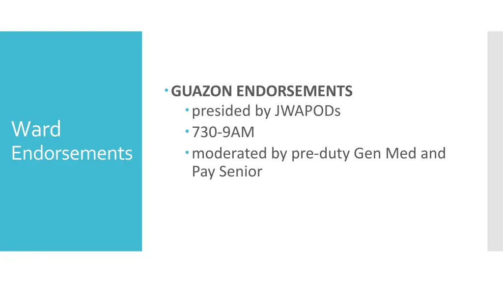 guazon endorsements presided by jwapods