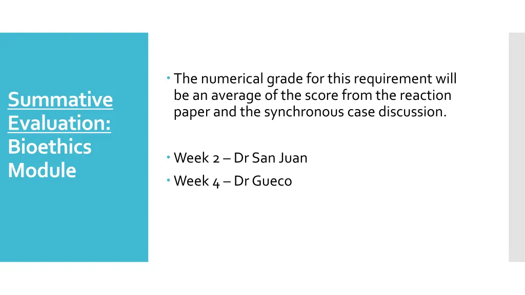 the numerical grade for this requirement will