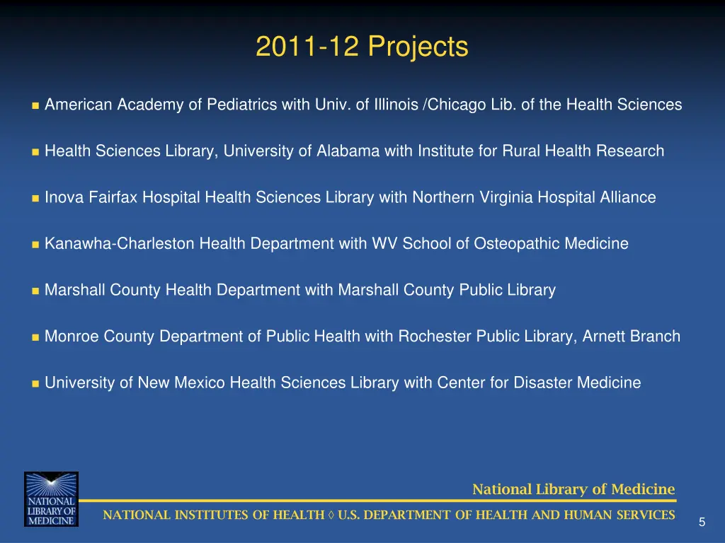 2011 12 projects