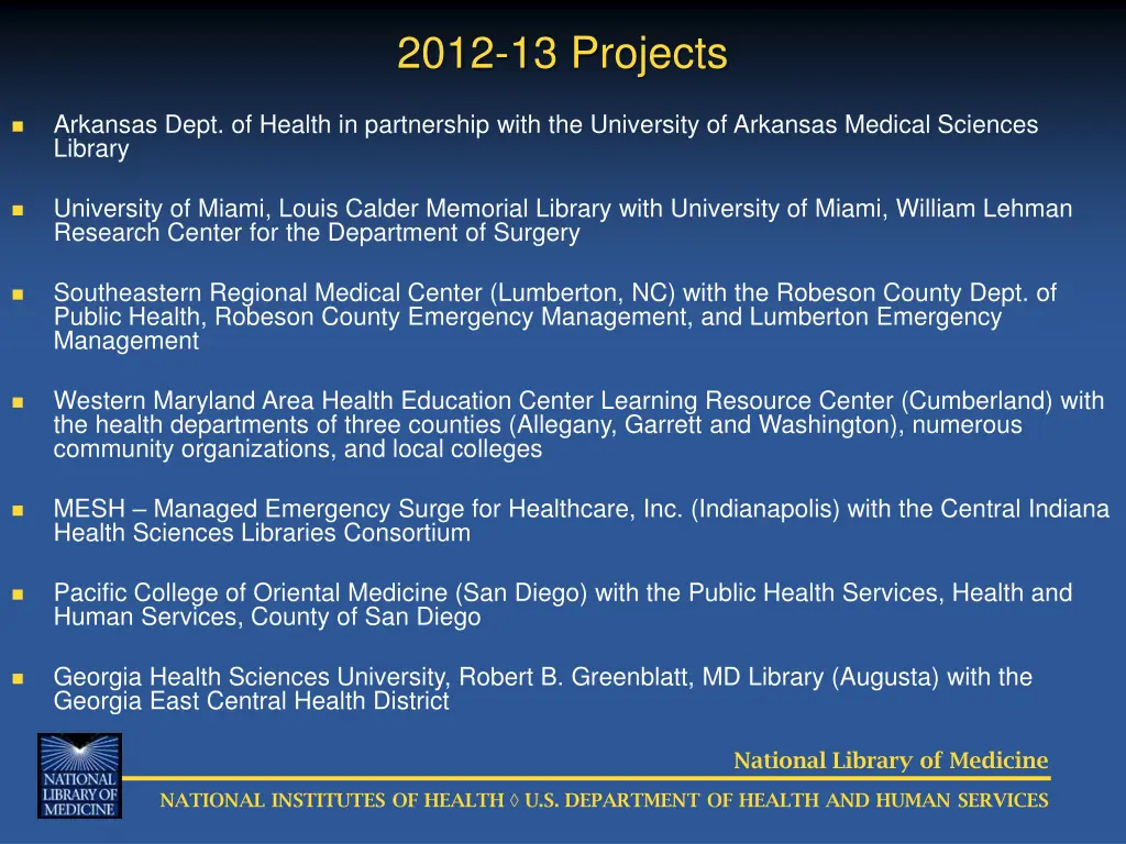 2012 13 projects