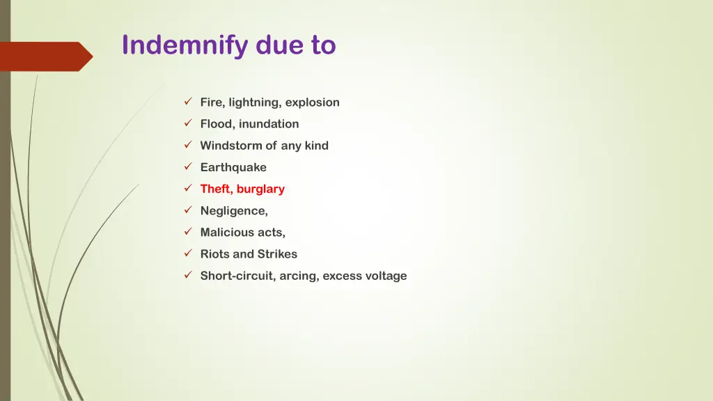 indemnify due to