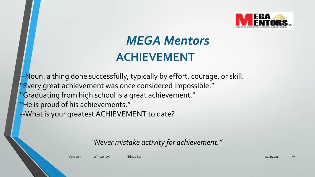 mega mentors achievement