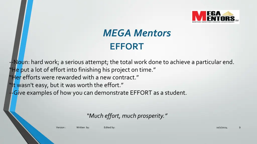 mega mentors effort