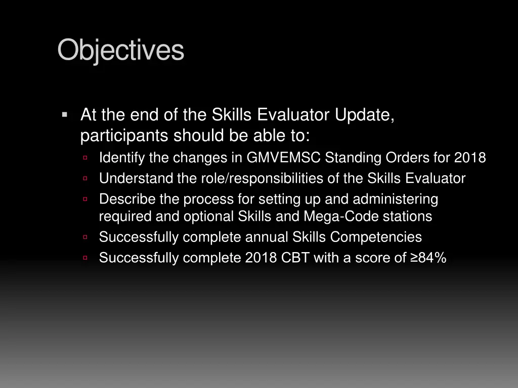 objectives